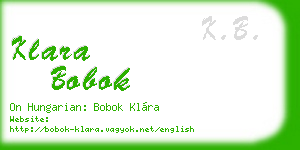 klara bobok business card