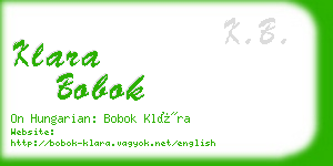 klara bobok business card